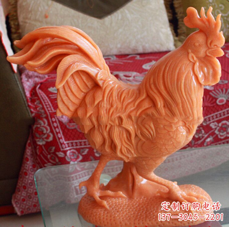 大同晚霞红生肖公鸡雕塑
