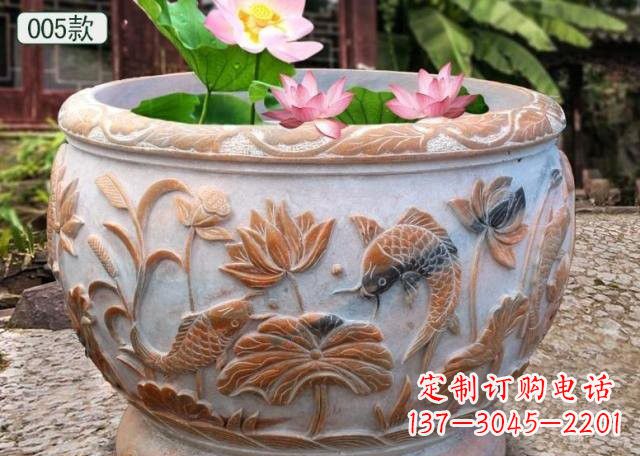 大同晚霞红水缸鱼缸雕塑