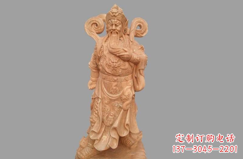 大同晚霞红武财神关公雕像