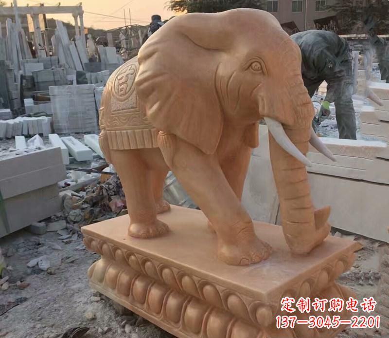 大同晚霞红元宝招财大象