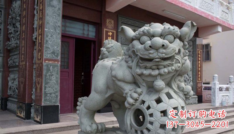 大同网球狮石雕南方狮子雕塑