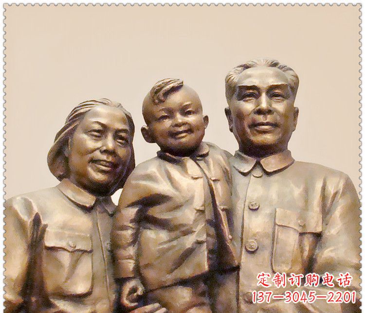大同伟人周恩来一家铜雕