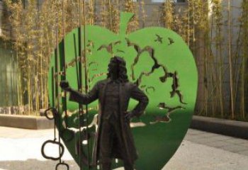 大同拿着苹果的牛顿西方名人铜雕