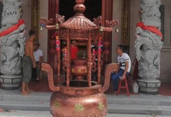 大同精致全铜小香炉雕塑