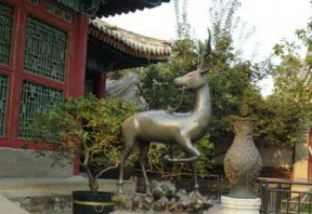 大同神鹿寺庙铜雕动物定制