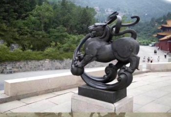 大同神兽白虎铜雕塑，雕刻出传统中国文化之精髓