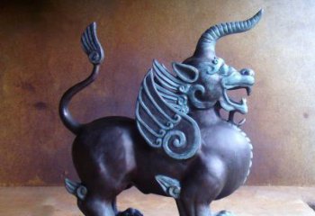 大同传承中国神兽文化的独角兽铜雕塑