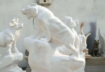 大同中领雕塑：汉白玉老虎雕塑