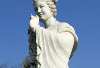 大同十二花神之三月桃花息夫人汉白玉精美美女雕像