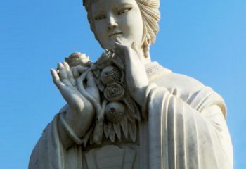 大同石榴之美——十二花神之五月石榴李氏汉白玉古代美女雕像