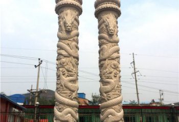 大同石雕华表盘龙柱，雕塑工艺的精美展示