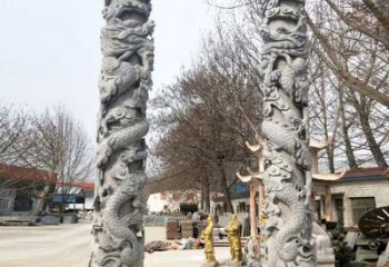 大同中领雕塑传统工艺制作精美石雕盘龙柱