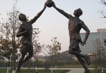大同铜雕打篮球人物