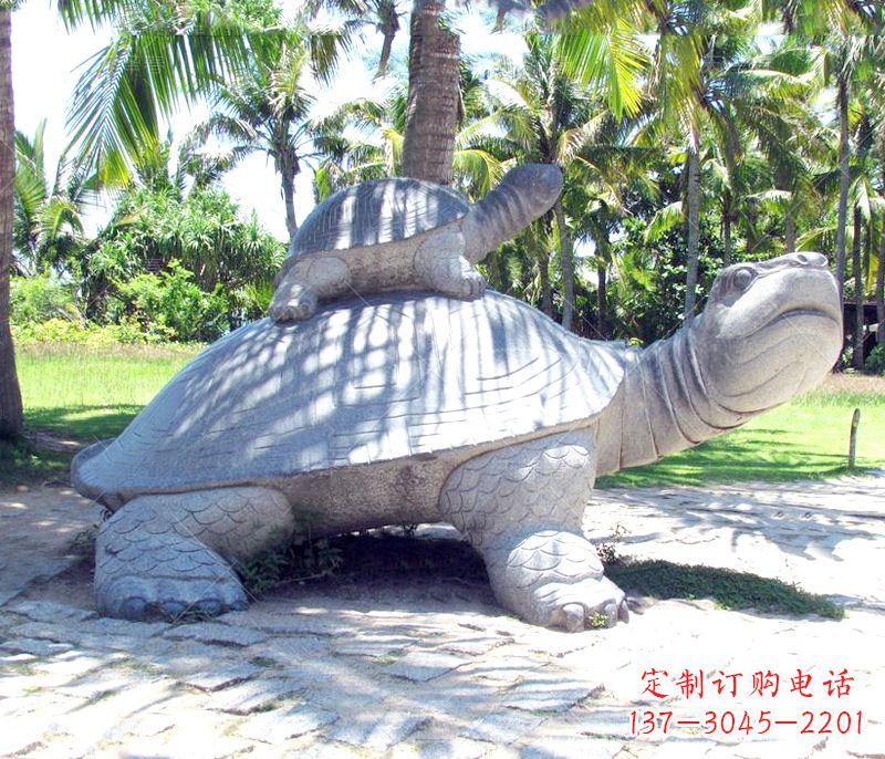 大同乌龟母子石雕