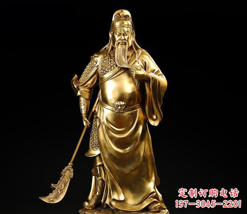 大同武圣握刀关公铜雕