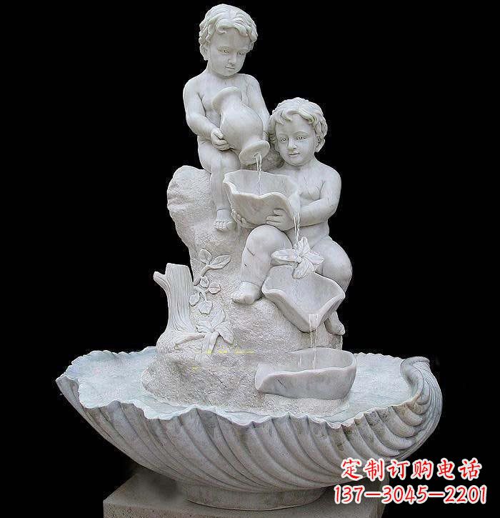 大同西方儿童喷泉石雕