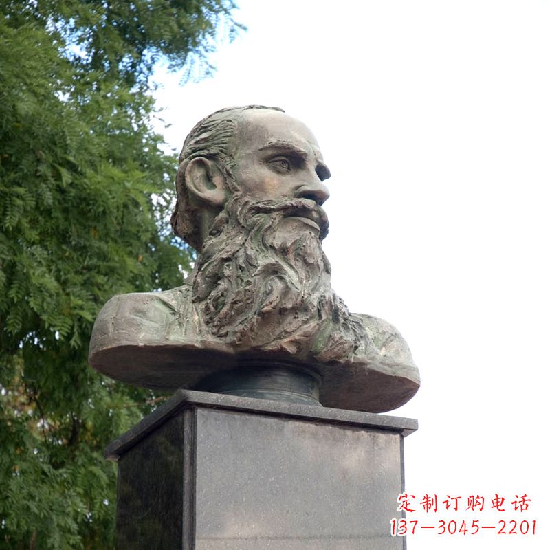 大同西方名人俄国现实主义作家托尔斯泰胸像雕塑摆件