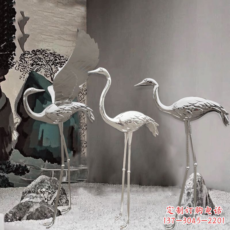 大同仙鹤雕塑不锈钢