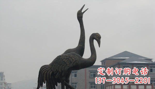 大同仙鹤公园景观铜雕