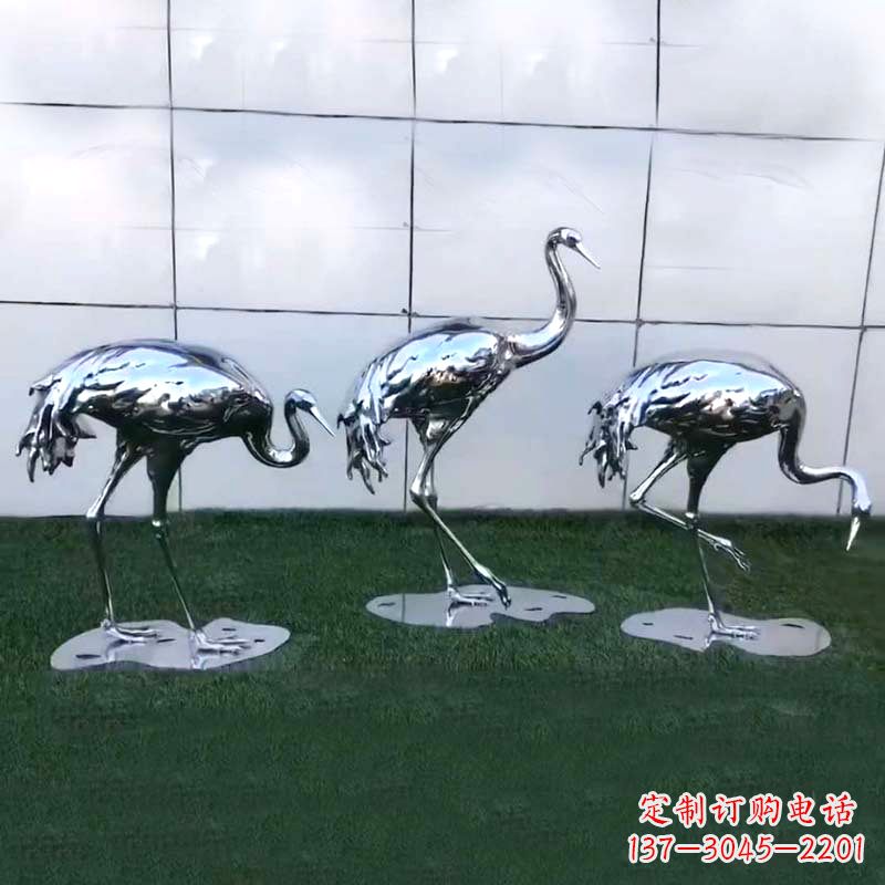 大同仙鹤镜面不锈钢雕塑