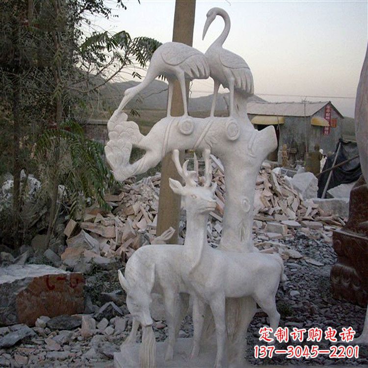 大同仙鹤石雕景观摆件