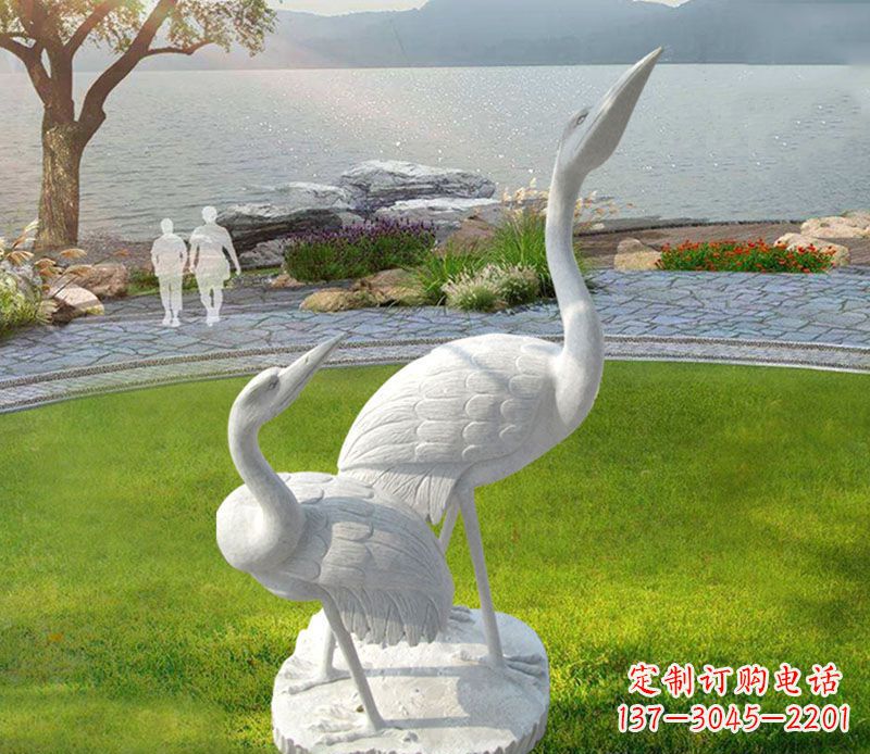 大同仙鹤石雕公园动物雕塑