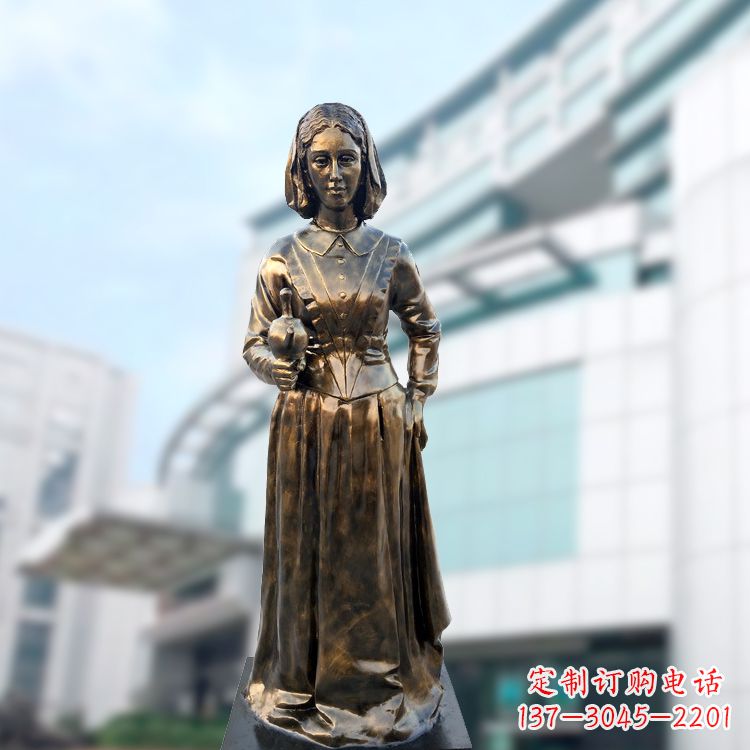 大同现代护理教育奠基人南丁格尔玻璃钢仿铜雕像