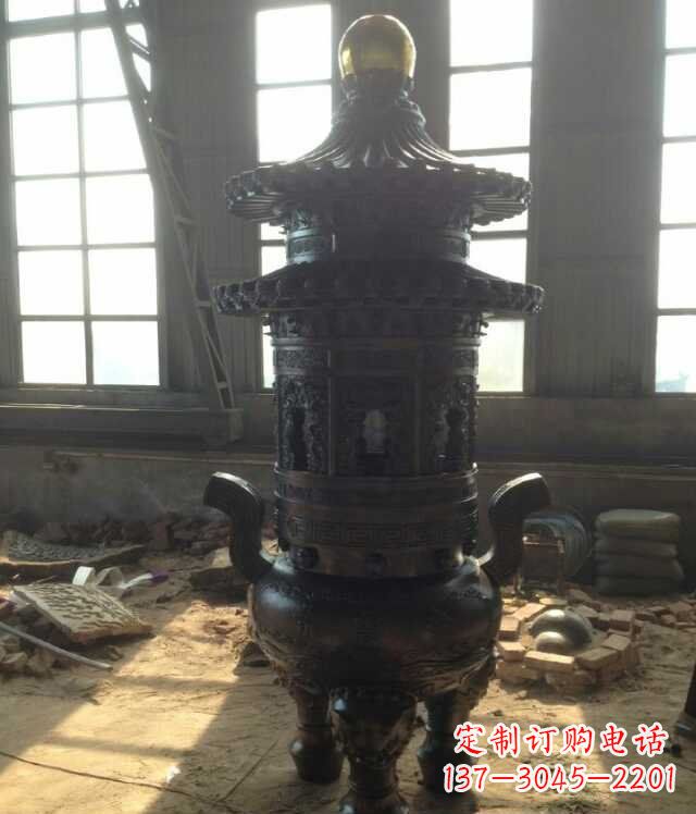 大同香炉铜雕塑 (2)