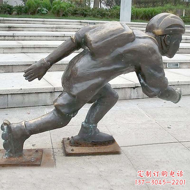 大同小孩滑旱冰广场人物运动雕塑