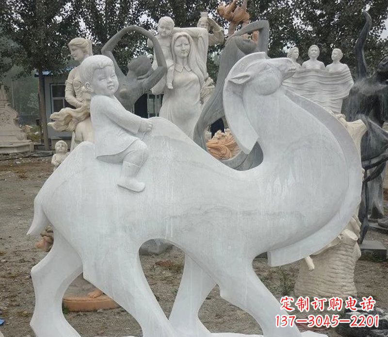 大同小孩骑骆驼石雕