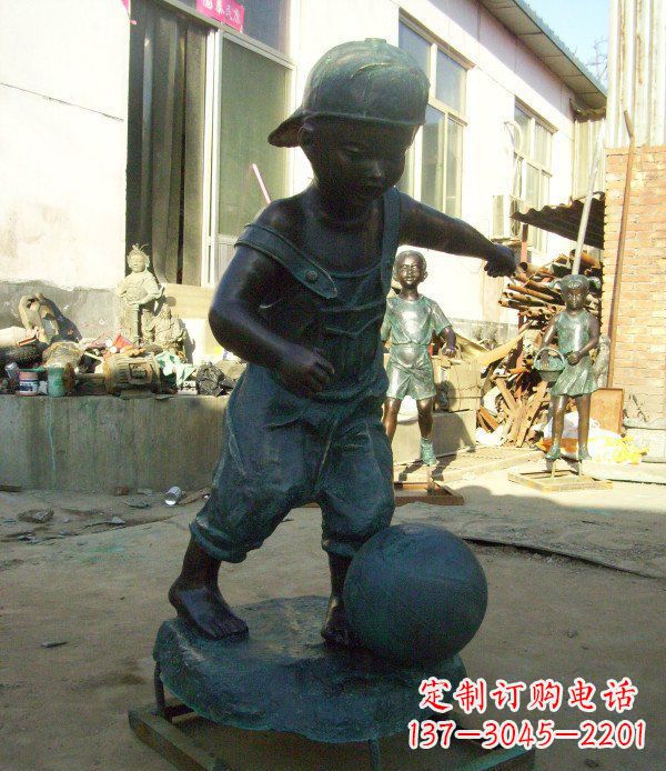 大同小孩玩耍青铜人物铜雕