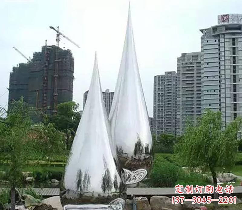 大同小区不锈钢水滴雕塑