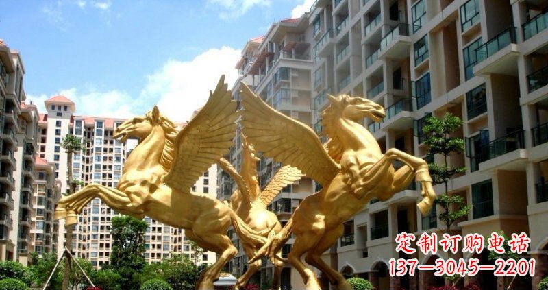 大同小区飞马动物铜雕