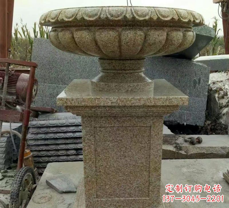 大同小区花岗岩花盆雕塑