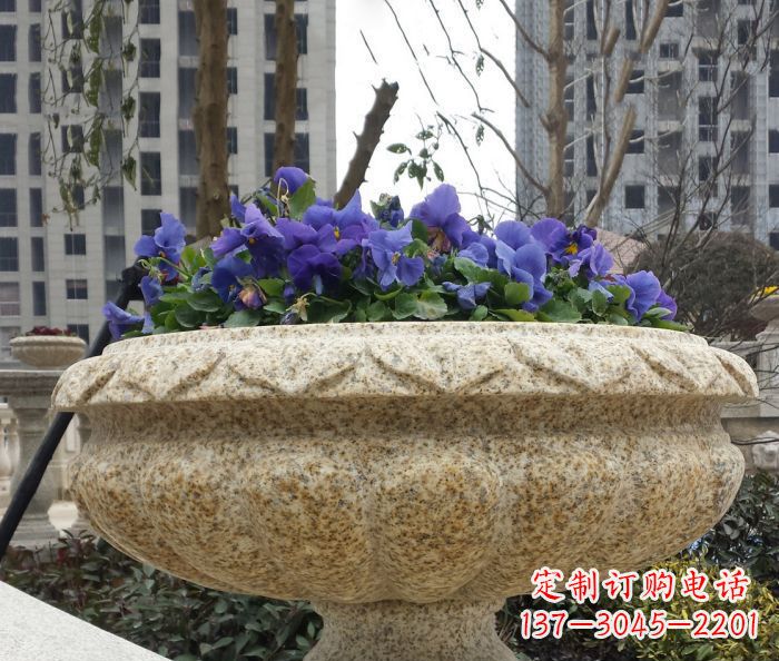 大同小区景观大理石花盆石雕