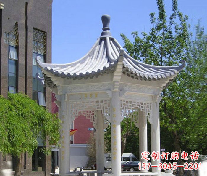 大同小区景观大理石凉亭