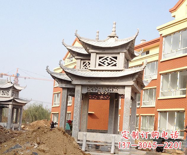 大同小区景观大理石凉亭石雕