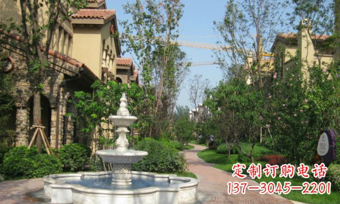 大同小区景观大理石喷泉石雕 (5)