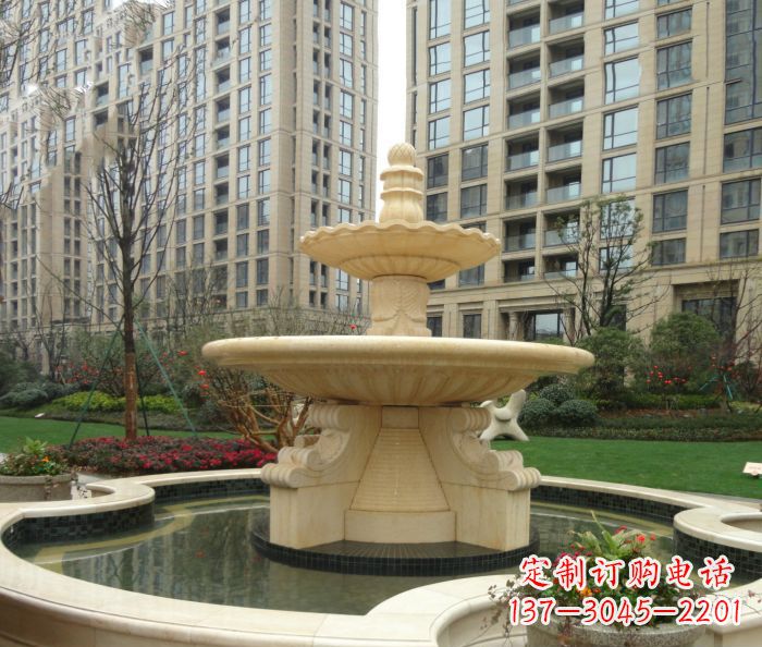 大同小区景观大理石喷泉石雕 (8)