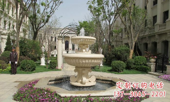 大同小区景观大理石喷泉石雕 (7)