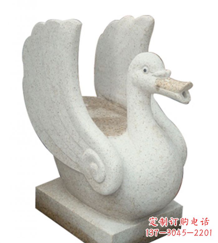 大同小区景观大理石天鹅喷泉石雕 (2)