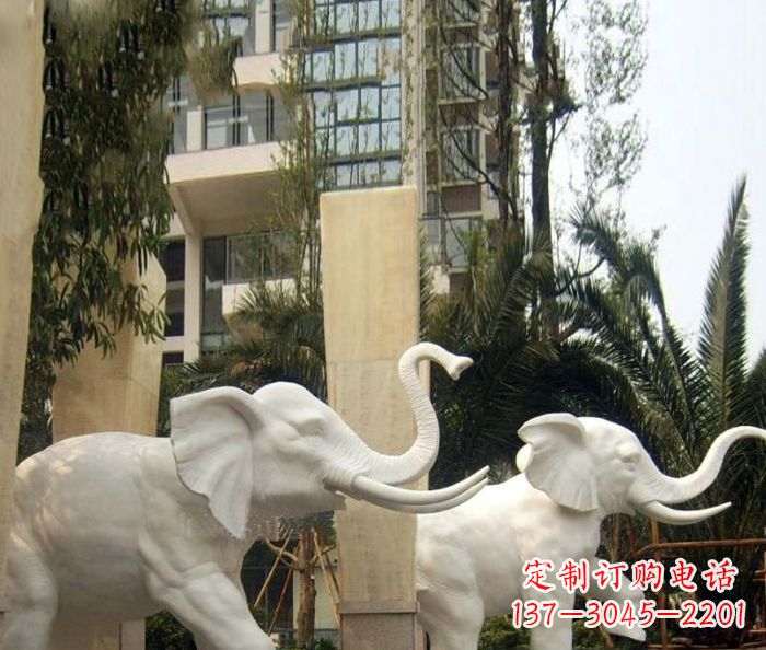 大同小区景观汉白玉大象石雕