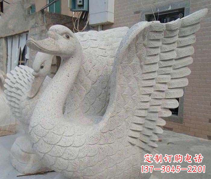 大同小区景观天鹅石雕喷泉