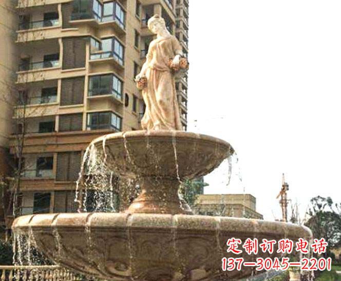 大同小区景观西方女人喷泉石雕