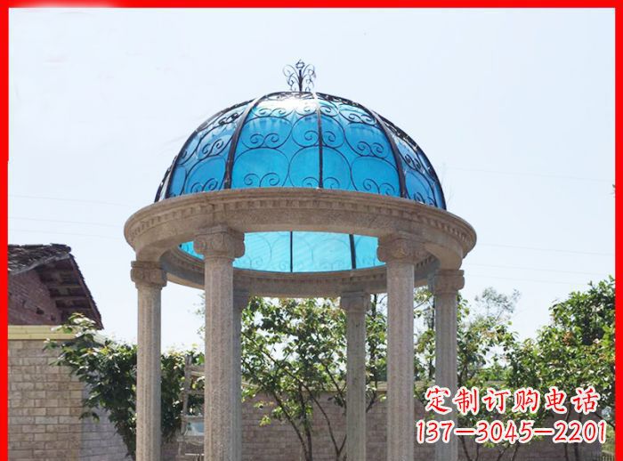 大同小区欧式圆顶凉亭石雕_2