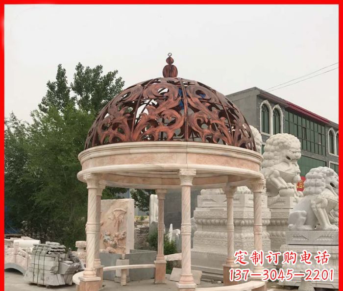 大同小区欧式圆顶凉亭石雕_1
