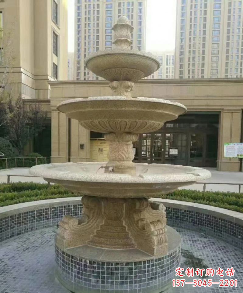 大同小区喷泉石雕 (2)