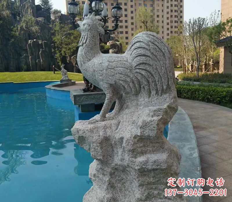 大同小区十二生肖鸡动物石雕