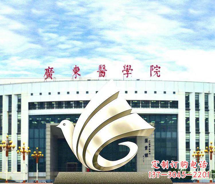 大同校园不锈钢抽象和平鸽雕塑