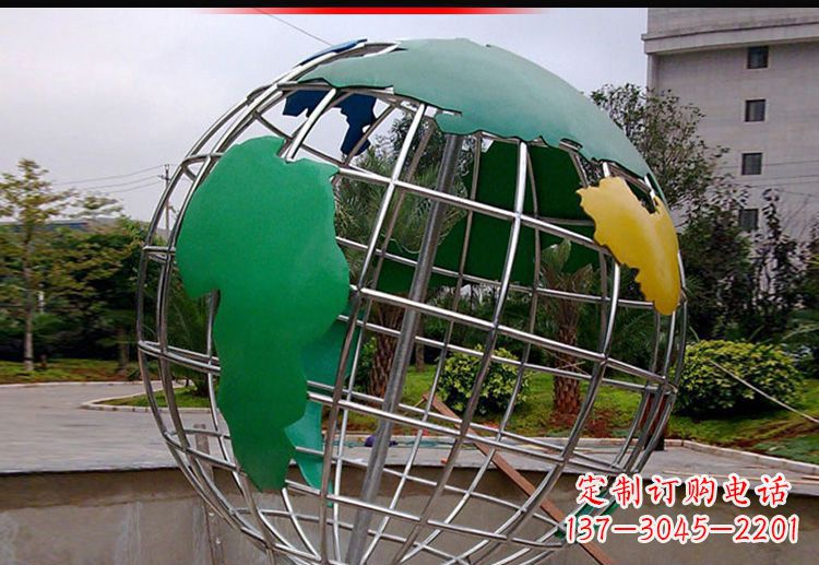 大同校园不锈钢地球仪造型雕塑